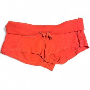 Vintage 2000s No Boundaries Orange Foldover Low Rise Micro Shorts